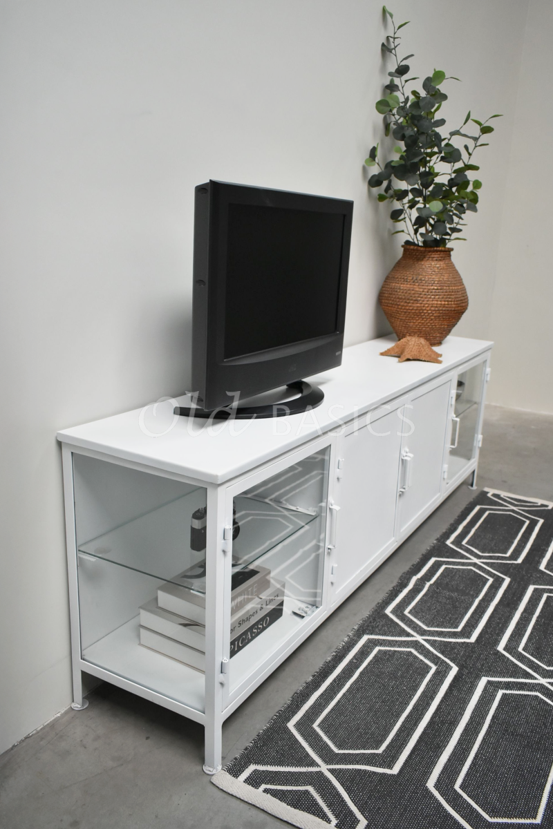 Detail van Dressoir Lounge Blanc, wit, materiaal staal